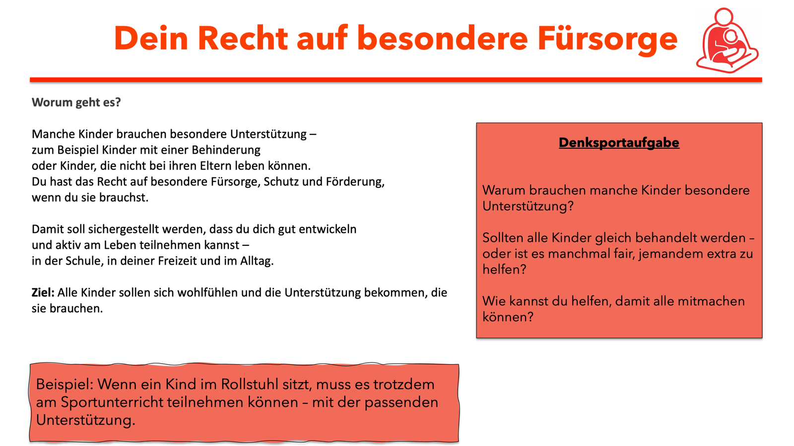 Infografik: Dein Recht auf besondere Fürsorge