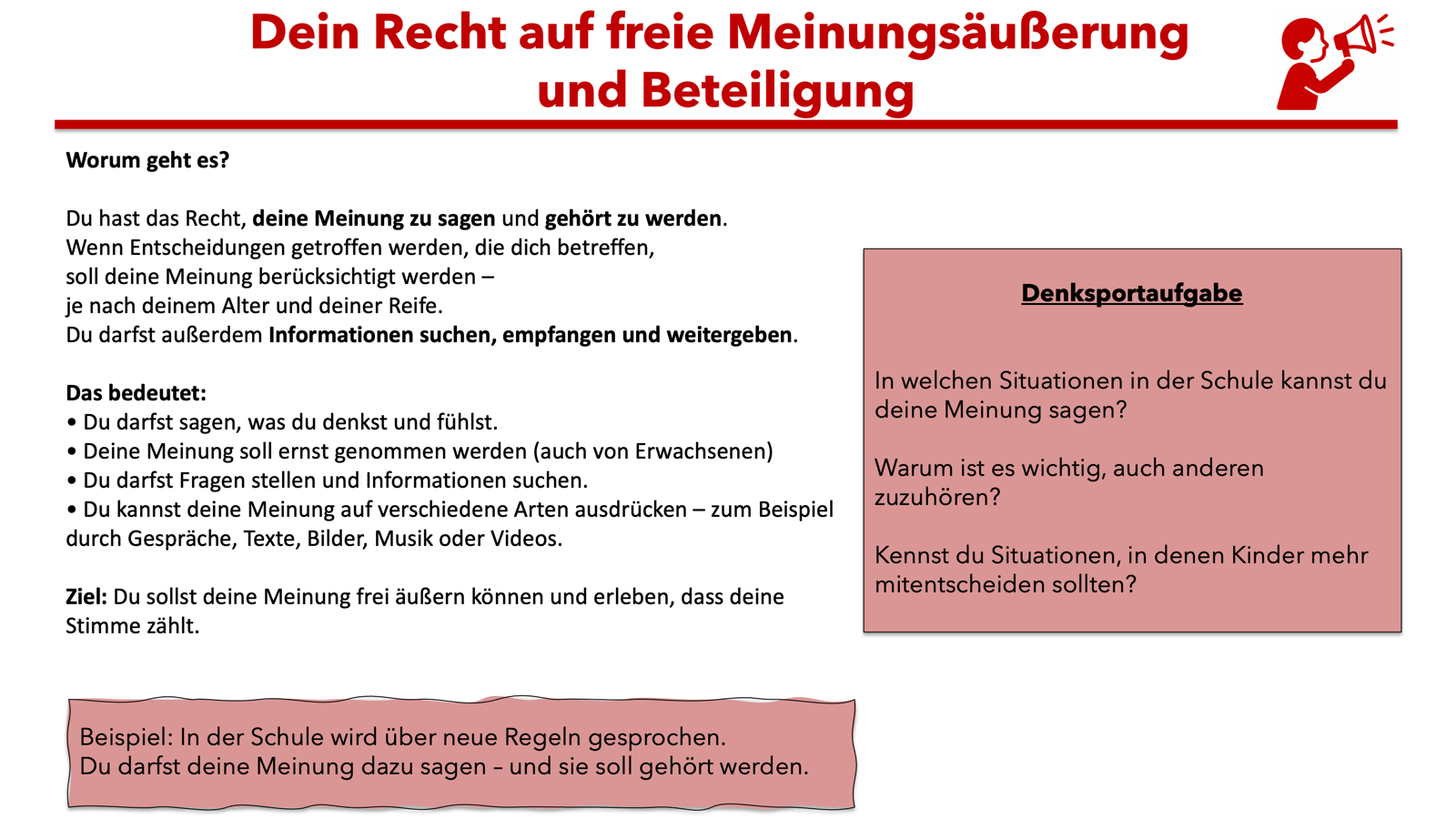 Infografik: Dein Recht auf freie Meinungsäußerung